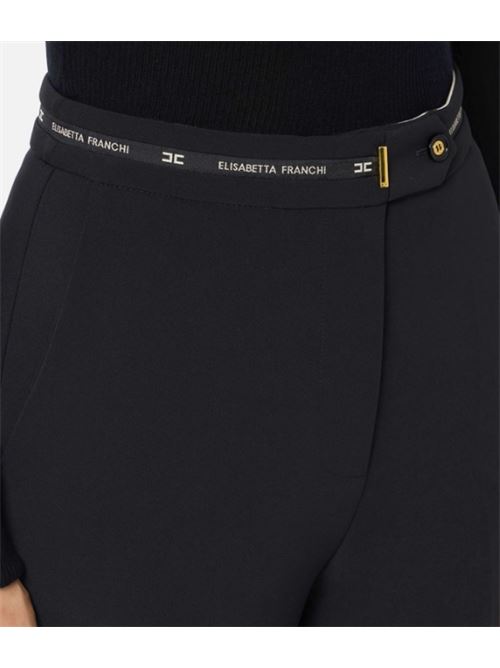 PANTALONI CON NASTRO LOGO ELISABETTA FRANCHI | PA10356E2110 Nero